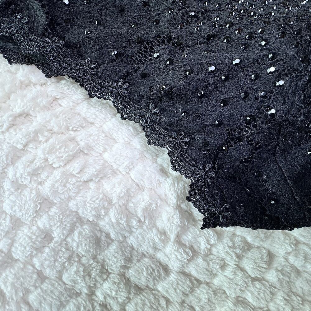 Women’s Halter Top Cropped Sequined Party Black Size Small - Picture 6 of 10